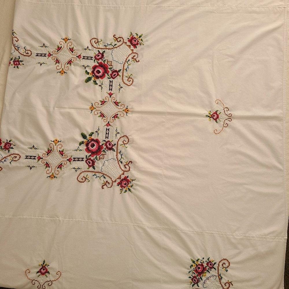 COPY - Beautiful Vintage Ukrainian Christmas Table Cloth Hand Made